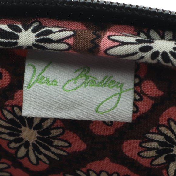 Vera Bradley Mocha Rouge Floral Tablet Sleeve Cosmetic Bag 7x9x1 * Like New - Picture 6 of 13